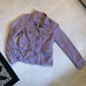 Purple Caslon Lightweight Button-up Jacket